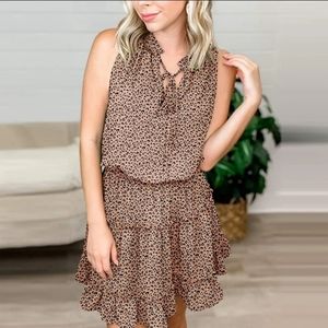 Women V-neck sleevesless print dress